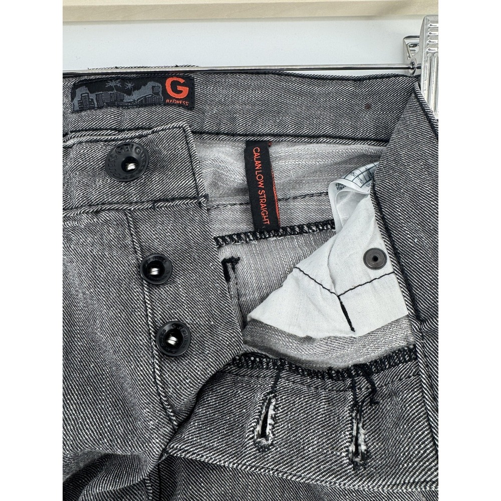 G By Guess Jeans Mens 32 Gray Calm Low Straight Studded Pockets Stretch Denim - Picture 7 of 8